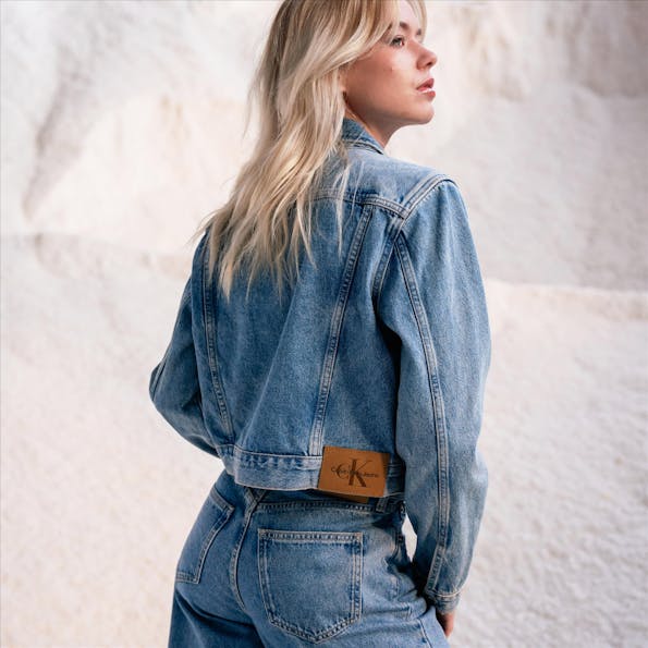 Calvin Klein Jeans - Blauwe Cropped 90's jeansjas