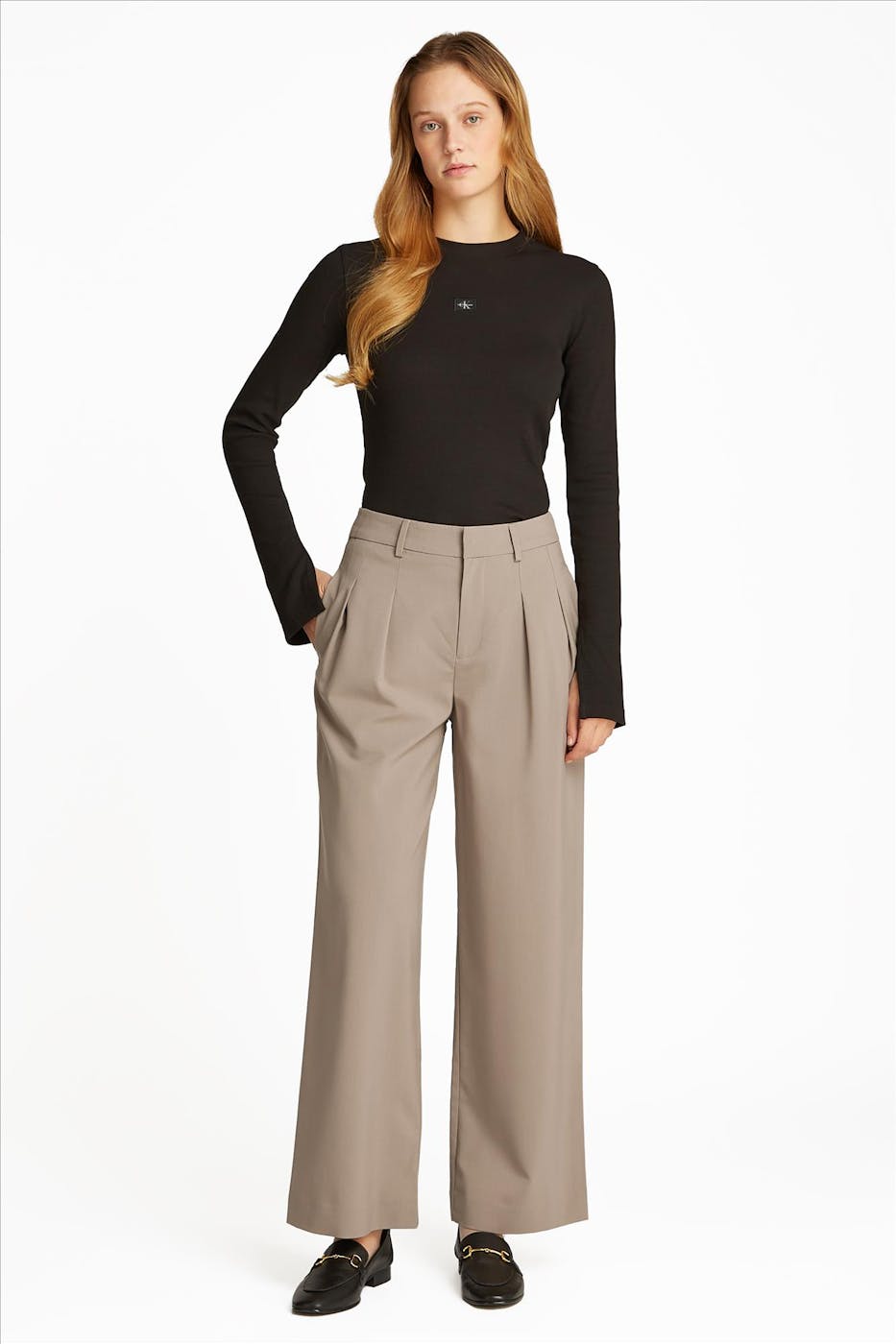 Calvin Klein Jeans - Beige Tailored Wide broek
