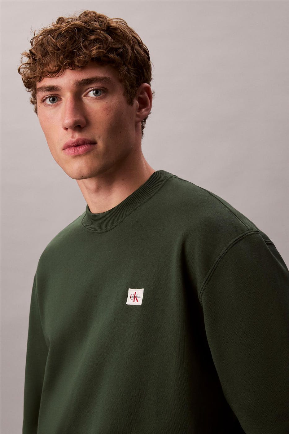 Calvin Klein Jeans - Donkergroene Badge sweater