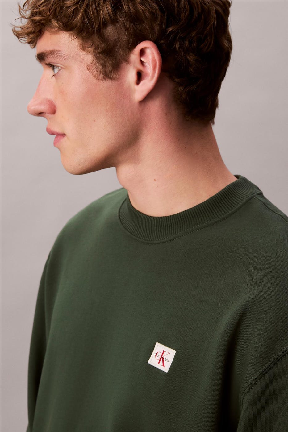 Calvin Klein Jeans - Donkergroene Badge sweater