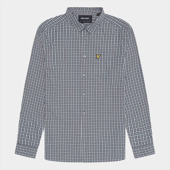 Lyle & Scott - Donkergroen-Lichtpaars Checked Gingham hemd