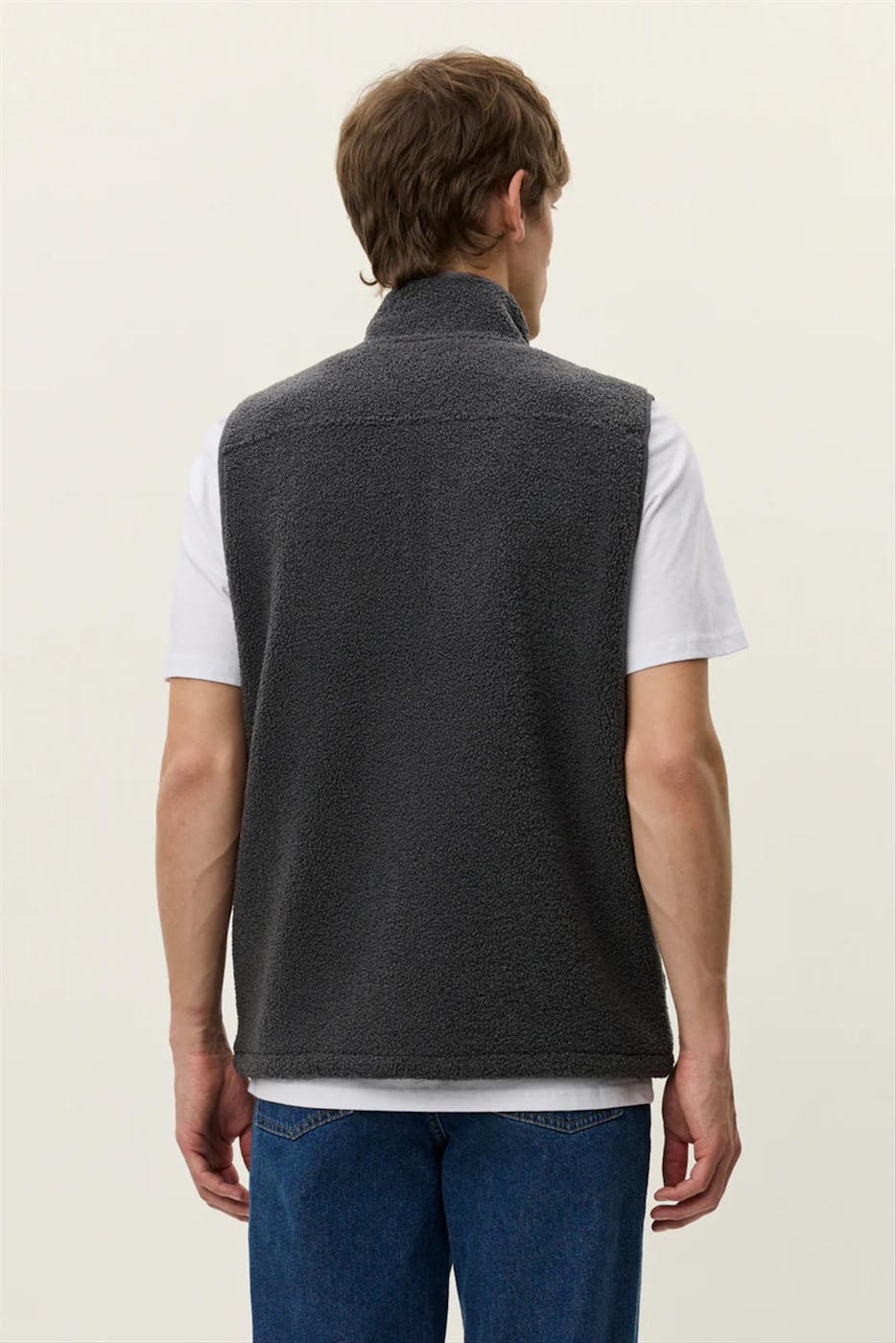 LES DEUX - Donkergrijze Creed Teddy vest