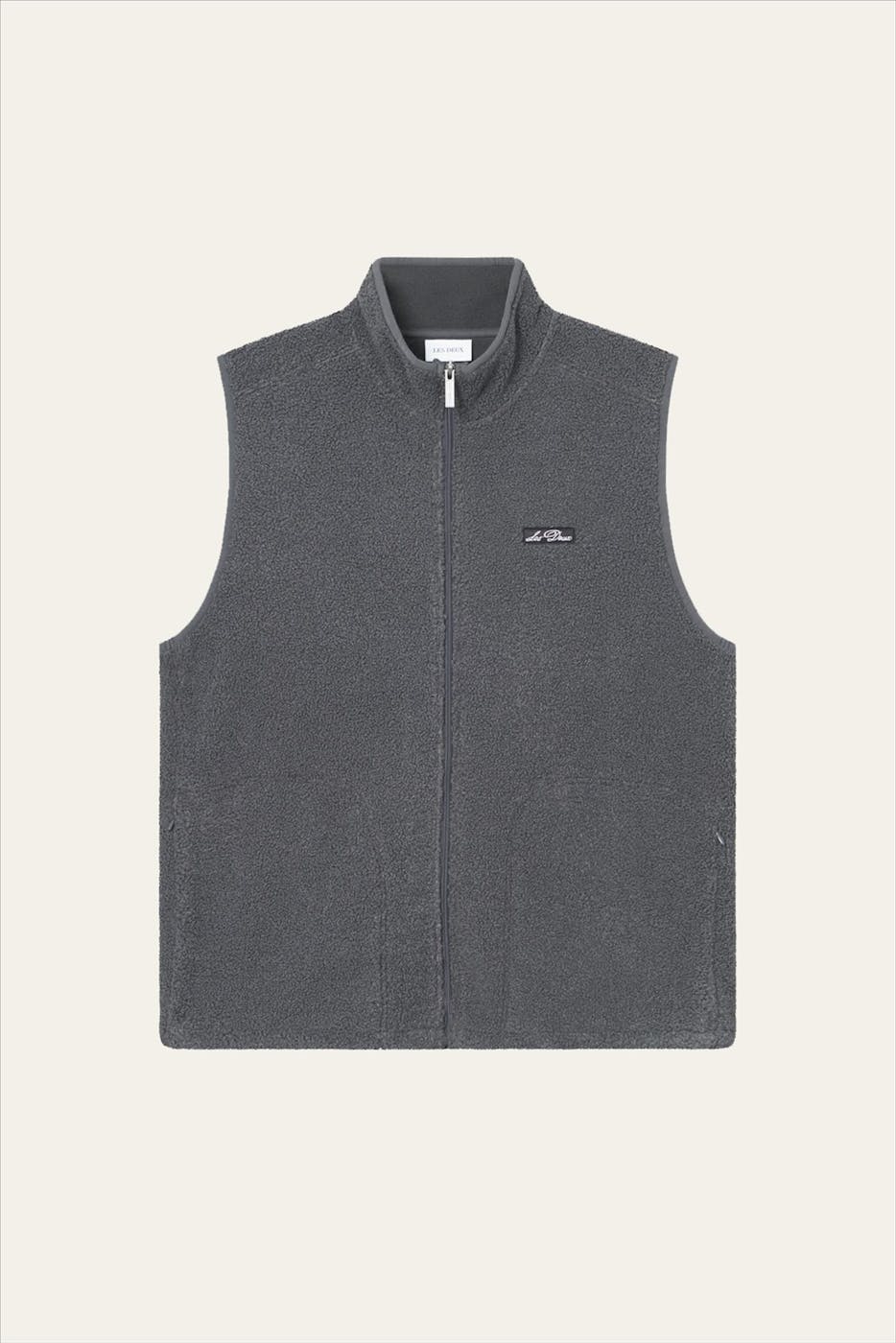 LES DEUX - Donkergrijze Creed Teddy vest