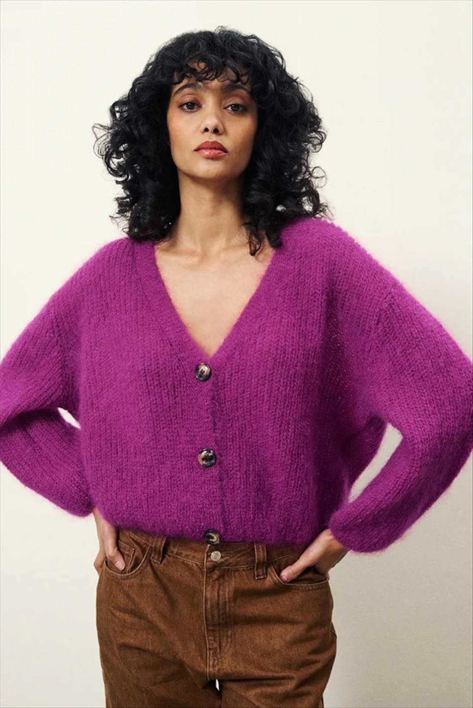 FRNCH - Paarse Enorah cardigan