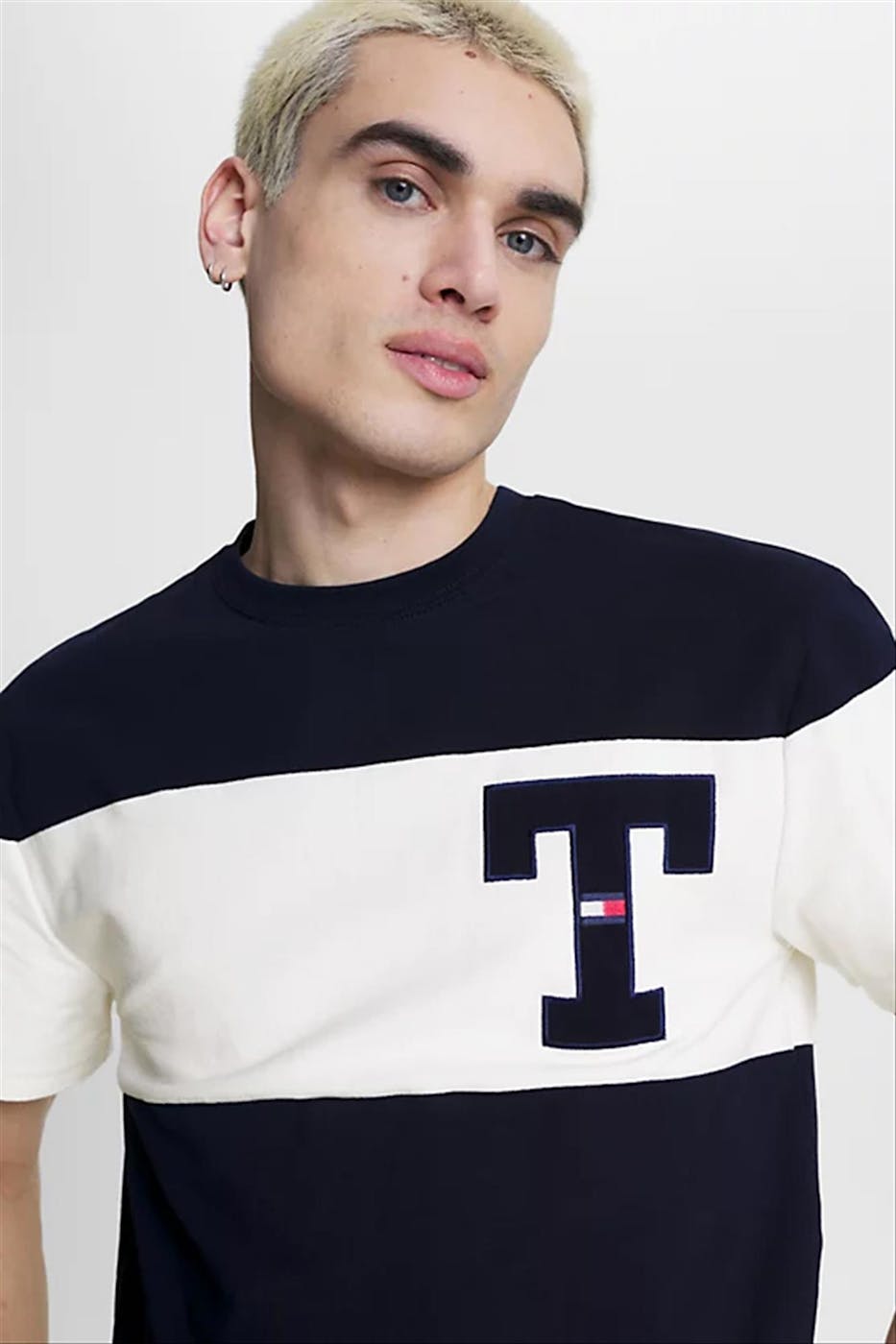 Tommy Jeans - Donkerblauwe Textured T-shirt