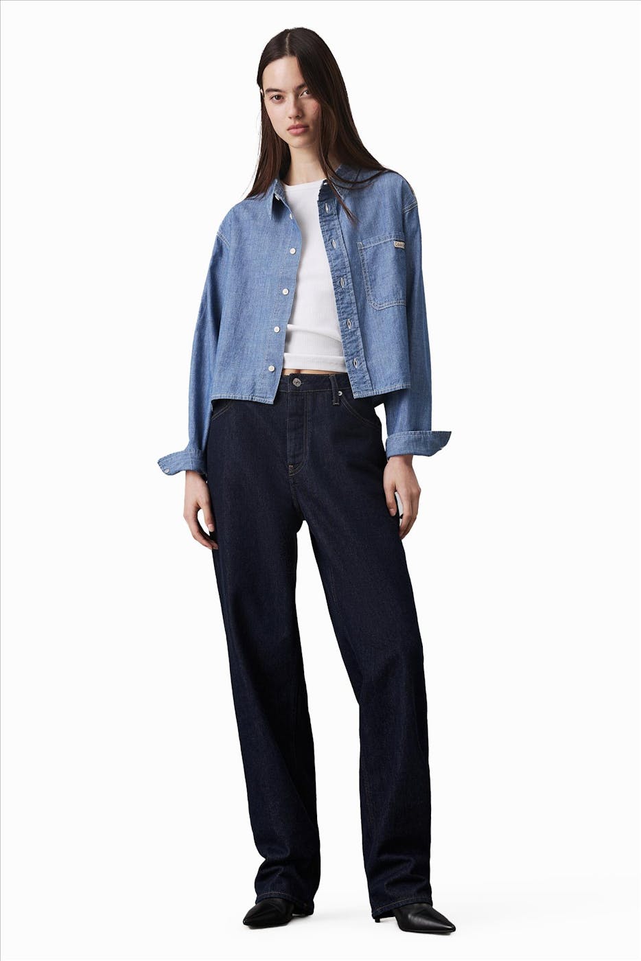 Calvin Klein Jeans - Blauwe Denim Dad blouse