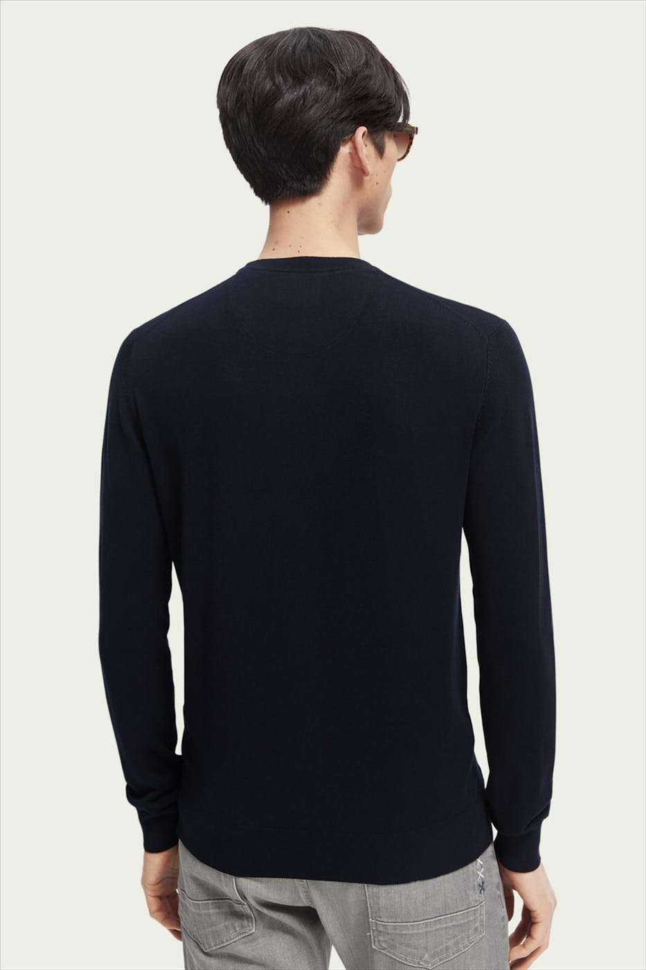 Scotch & Soda - Donkerblauwe Crewneck trui