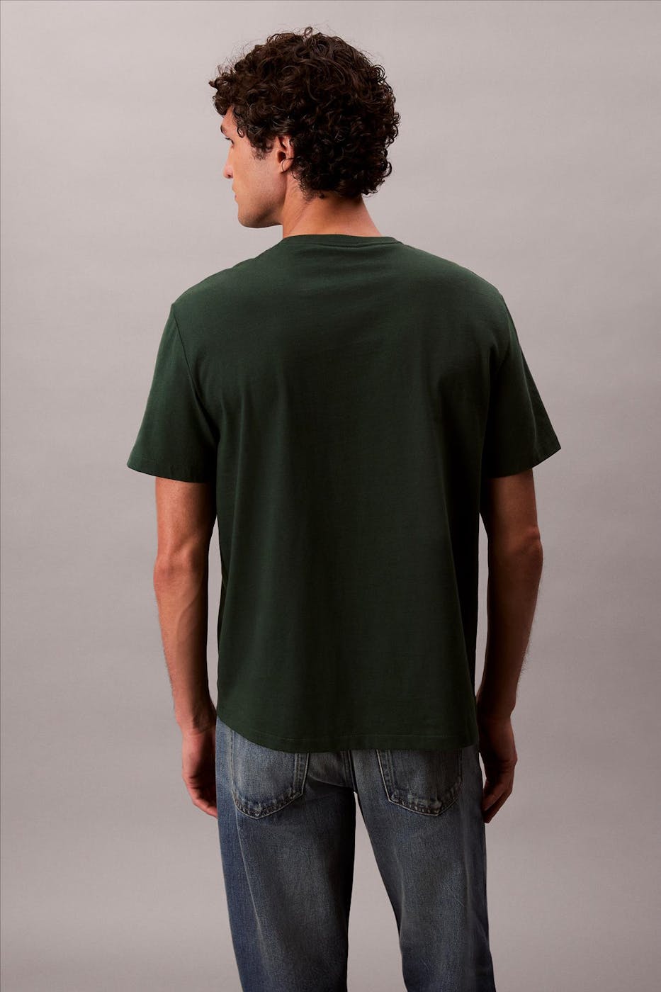 Calvin Klein Jeans - Donkergroene Monogram Logo T-shirt