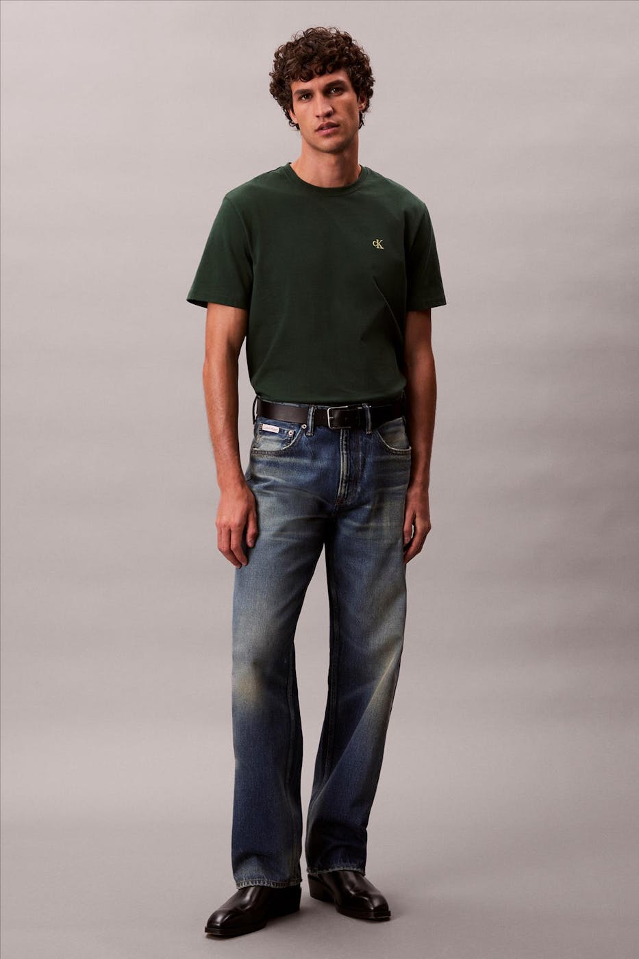 Calvin Klein Jeans - Donkergroene Monogram Logo T-shirt