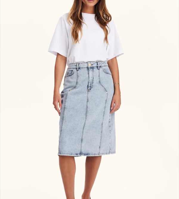 Nümph - Lichtblauwe Toronto midi rok