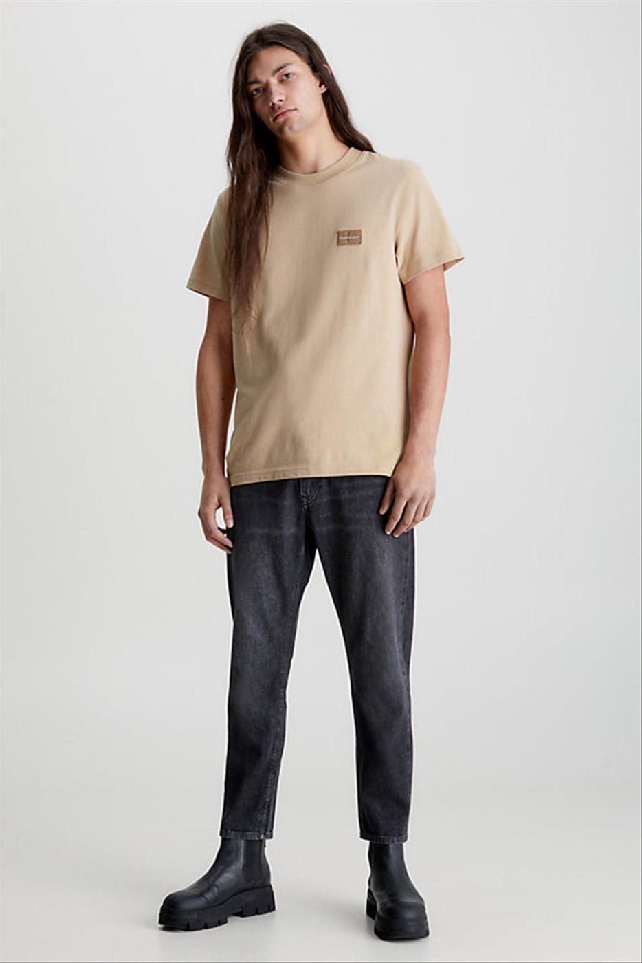Calvin Klein Jeans - Beige Mini Badge T-shirt
