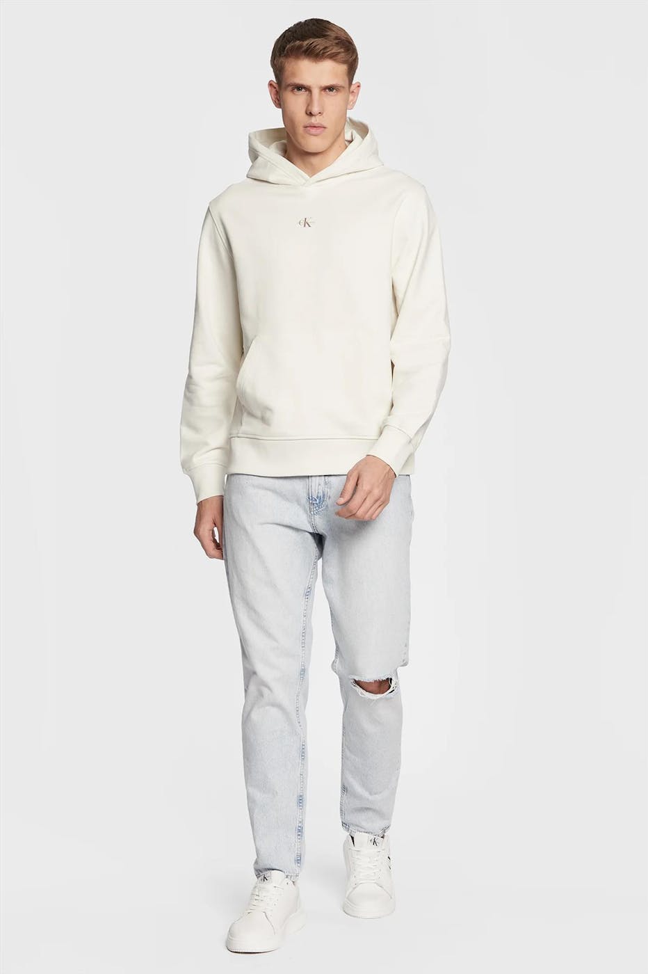 Calvin Klein Jeans - Witte CK logo hoodie