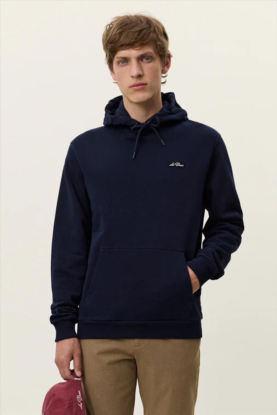 LES DEUX - Donkerblauwe Patch hoodie