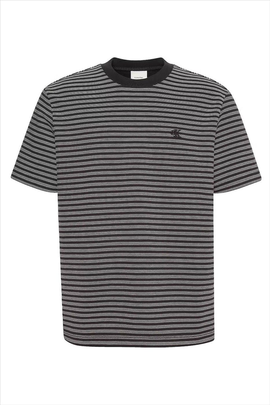 Calvin Klein Jeans - Donkerblauw-Beige Striped Ottoman T-shirt