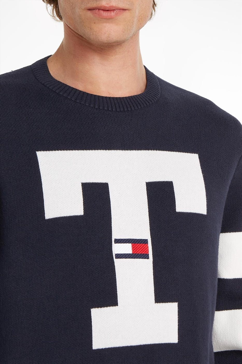 Tommy Jeans - Donkerblauwe Letter trui
