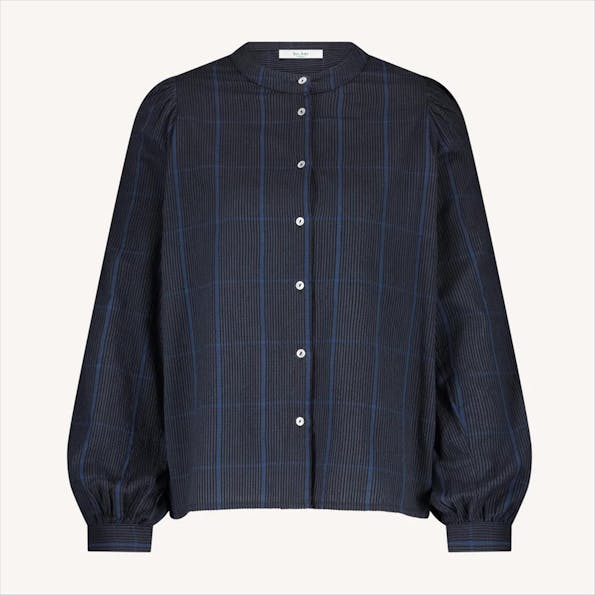 BY BAR - Donkerblauwe Rikki Check blouse