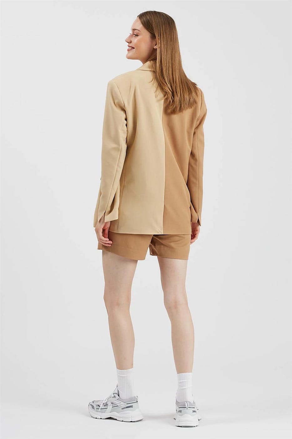 Minimum - Lichtbeige-donkerbeige Jaline blazer