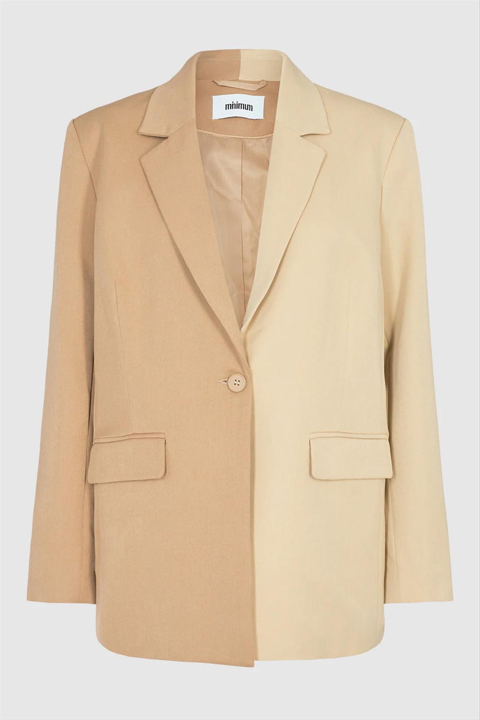 Minimum - Lichtbeige-donkerbeige Jaline blazer