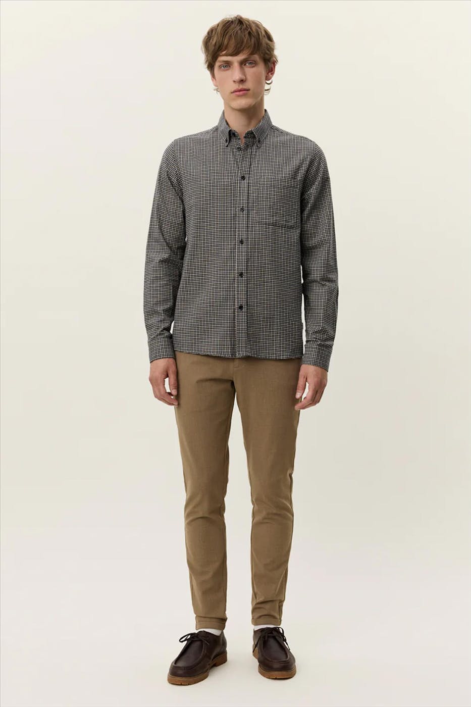 LES DEUX - Zwart-Beige Konrad Check Flannel hemd