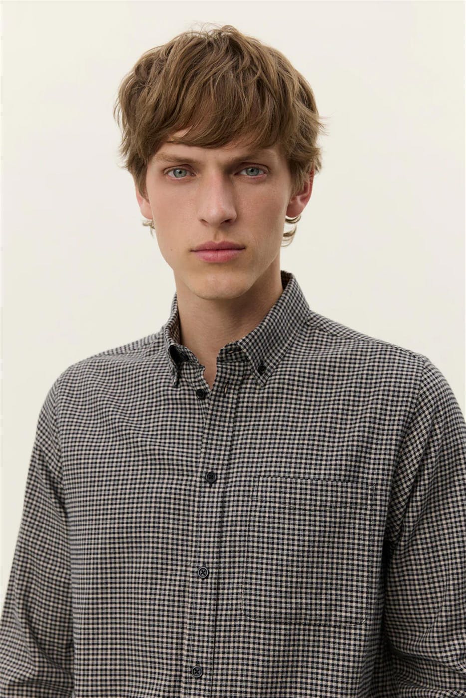 LES DEUX - Zwart-Beige Konrad Check Flannel hemd