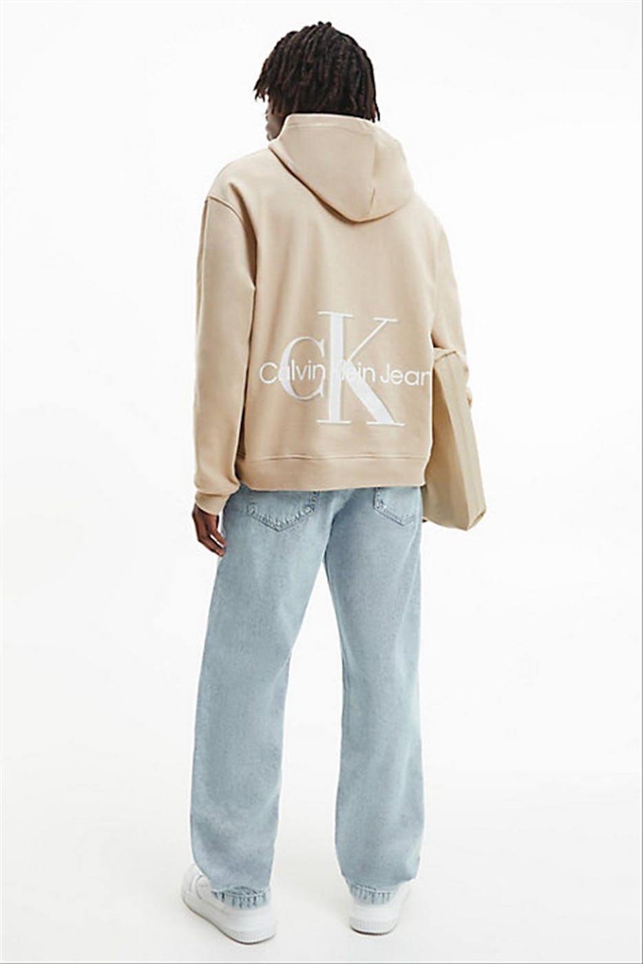 Calvin Klein Jeans - Beige Oversized Logo hoodie