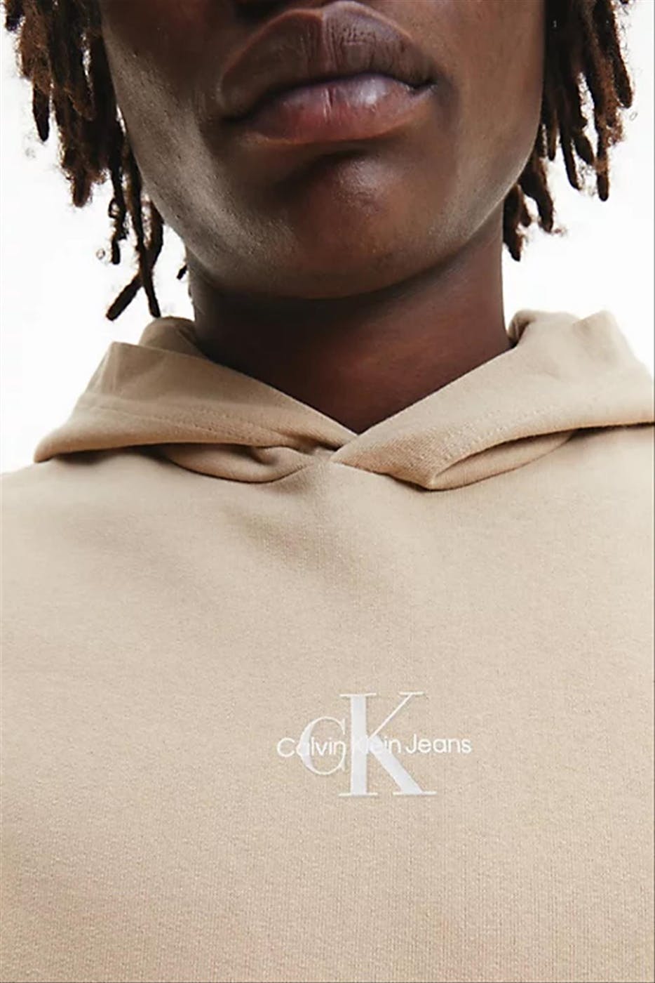 Calvin Klein Jeans - Beige Oversized Logo hoodie