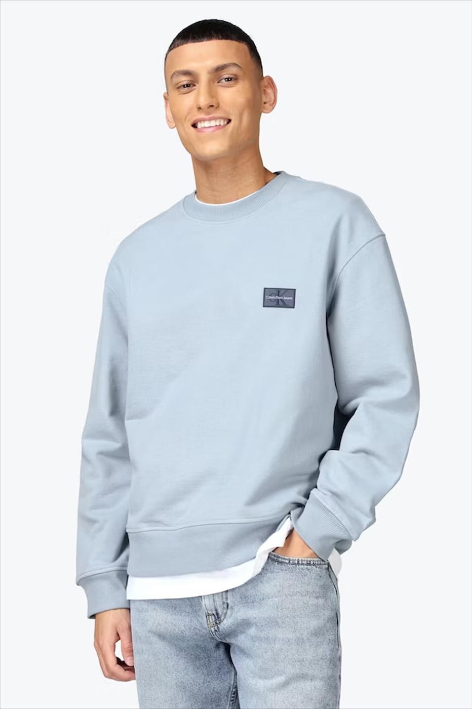 Calvin Klein Jeans - Lichtblauwe Logo Badge sweater