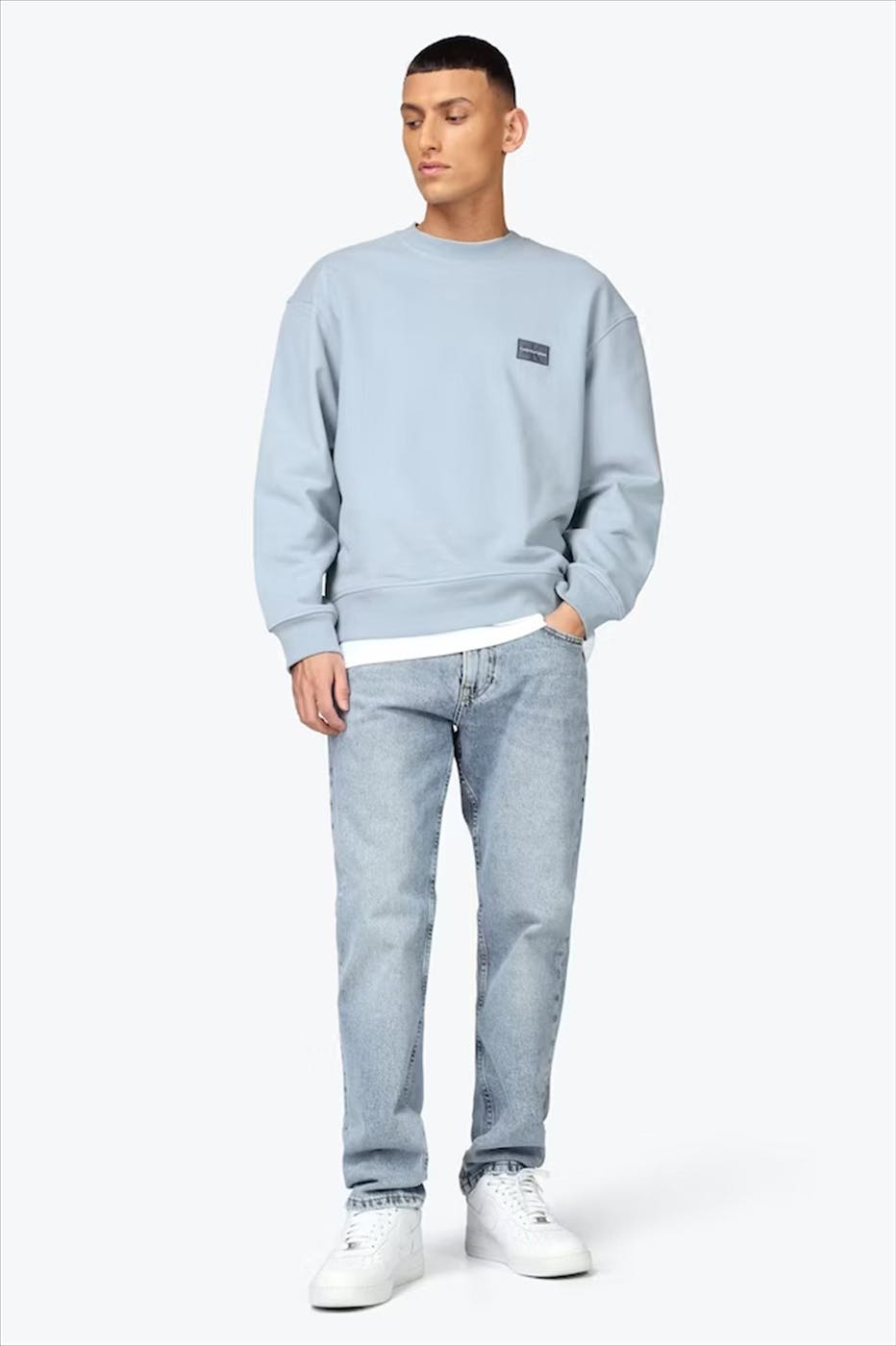 Calvin Klein Jeans - Lichtblauwe Logo Badge sweater