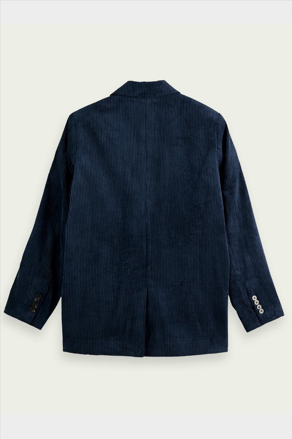 Scotch & Soda - Marineblauwe ribfluwelen Voyage blazer