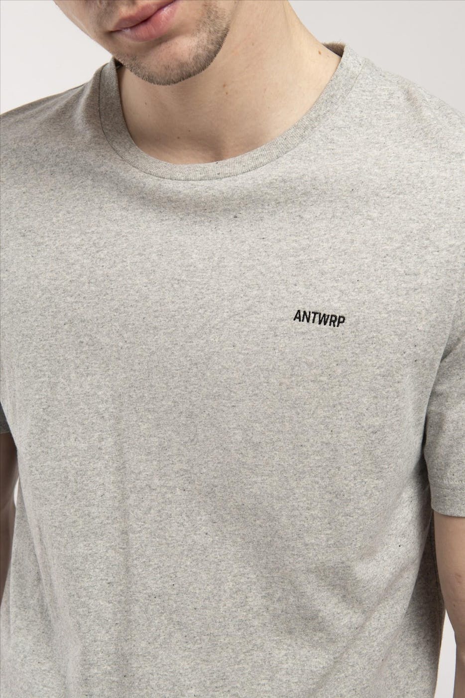Antwrp - Grijze Gemêleerde Basic t-shirt