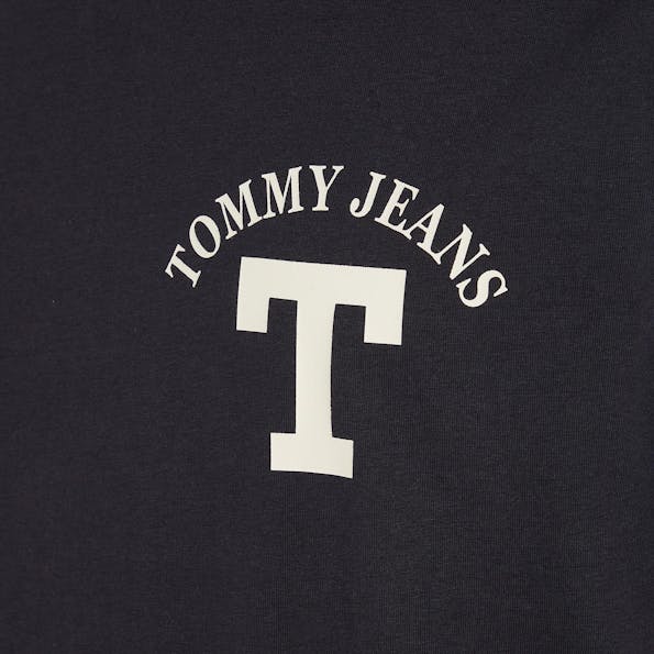 Tommy Jeans - Donkerblauwe Curved Letterman T-shirt
