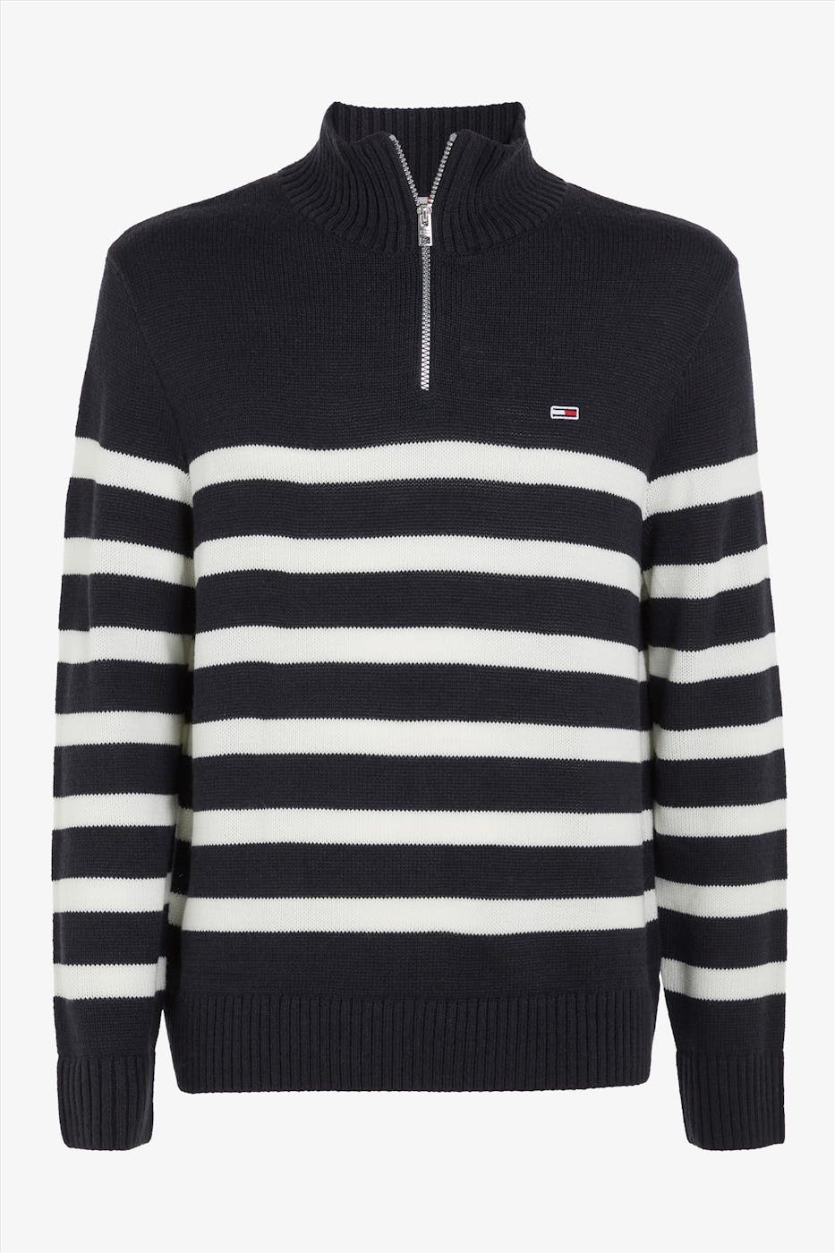 Tommy Jeans - Donkerblauwe Colorblock Half Zip trui