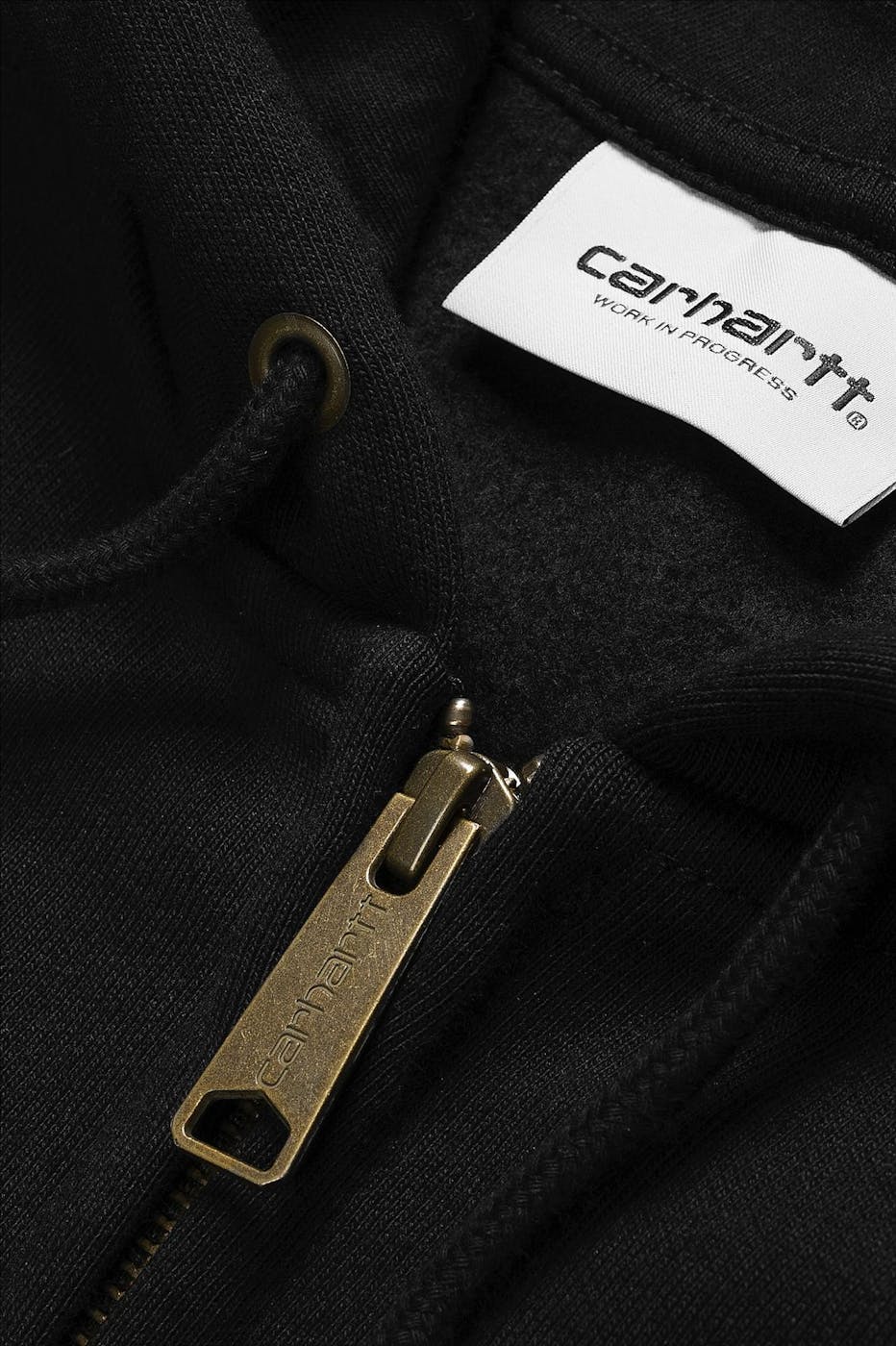Carhartt WIP - Zwarte Hooded Chase cardigan