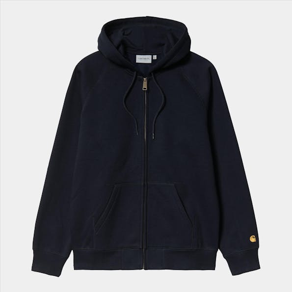 Carhartt WIP - Zwarte Hooded Chase cardigan