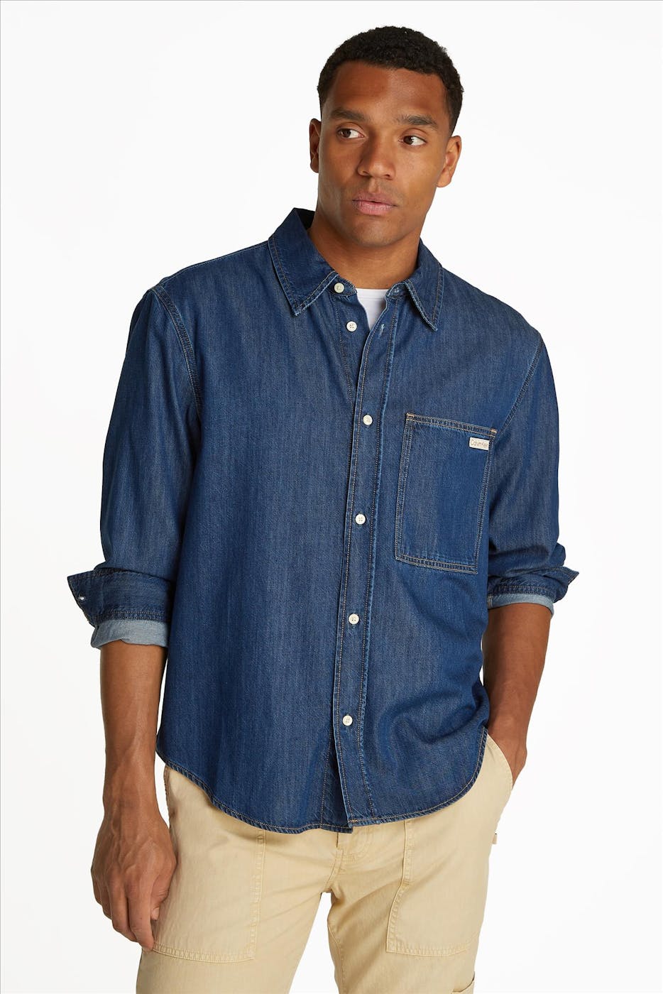 Calvin Klein Jeans - Donkerblauw Rinse jeanshemd