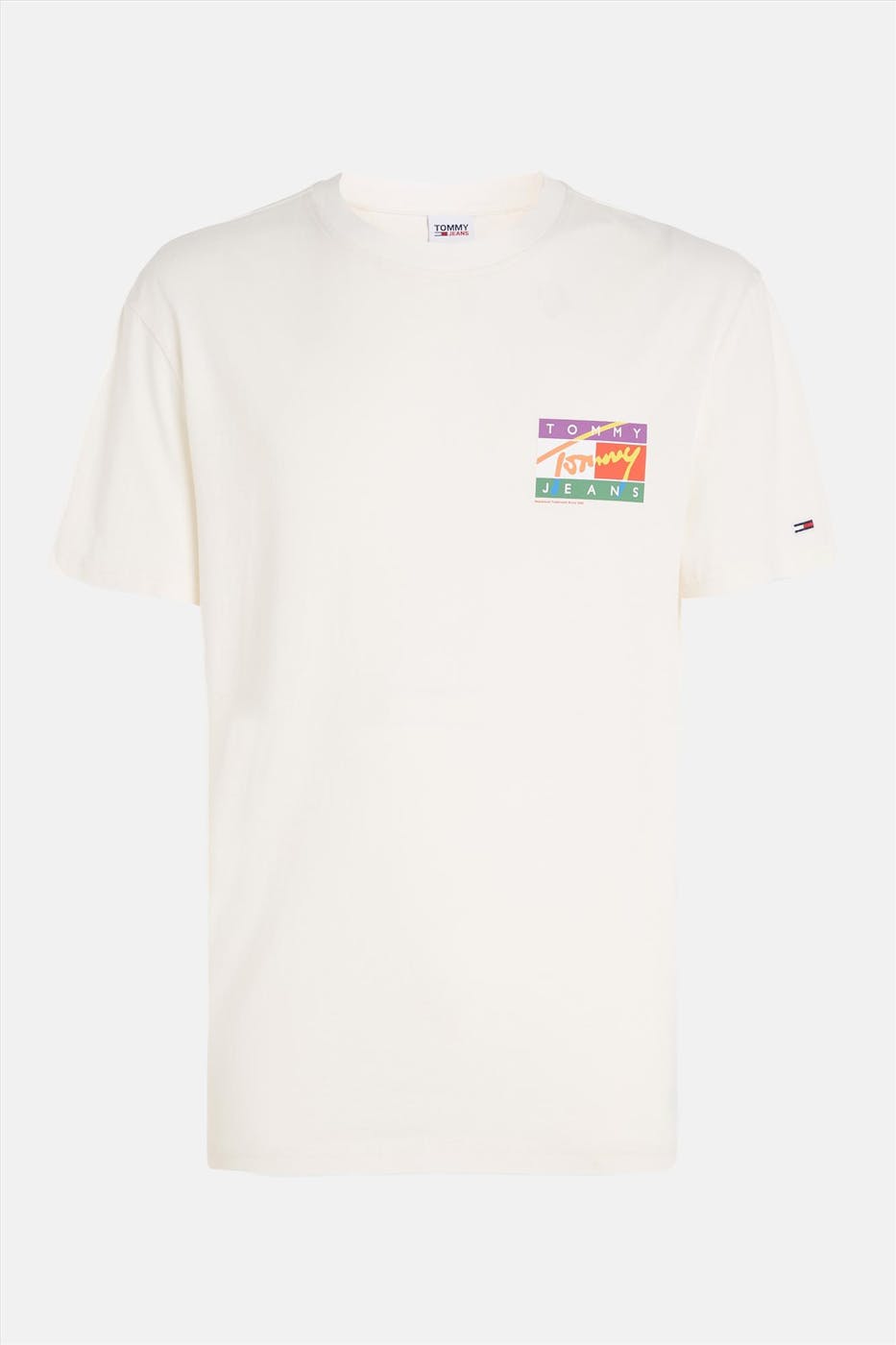 Tommy Jeans - Ecru Signature Pop Flag T-shirt