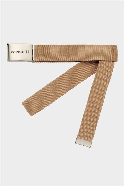 Carhartt WIP - Beige Clip Belt Chrome riem