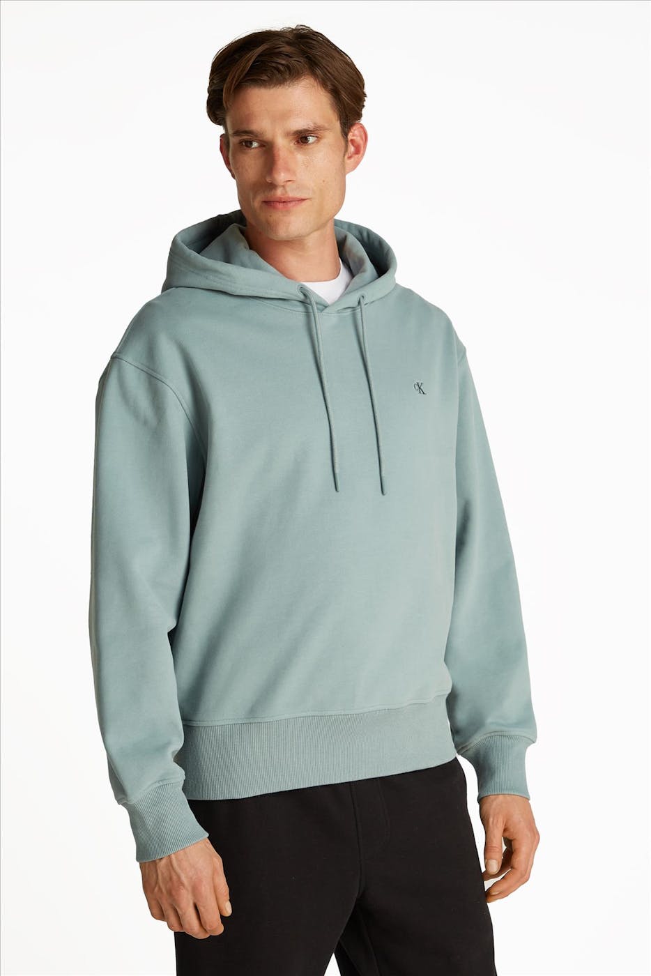 Calvin Klein Jeans - Lichtblauwe Logo hoodie