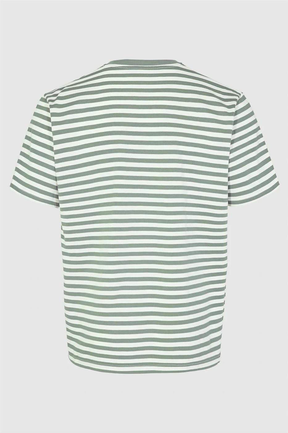 Minimum - Groen-ecru gestreepte Jannus T-shirt