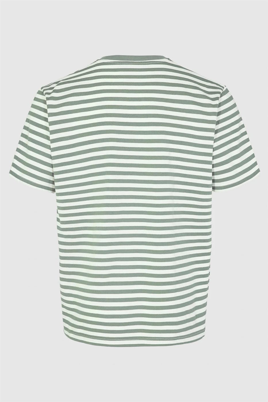 Minimum - Groen-ecru gestreepte Jannus T-shirt
