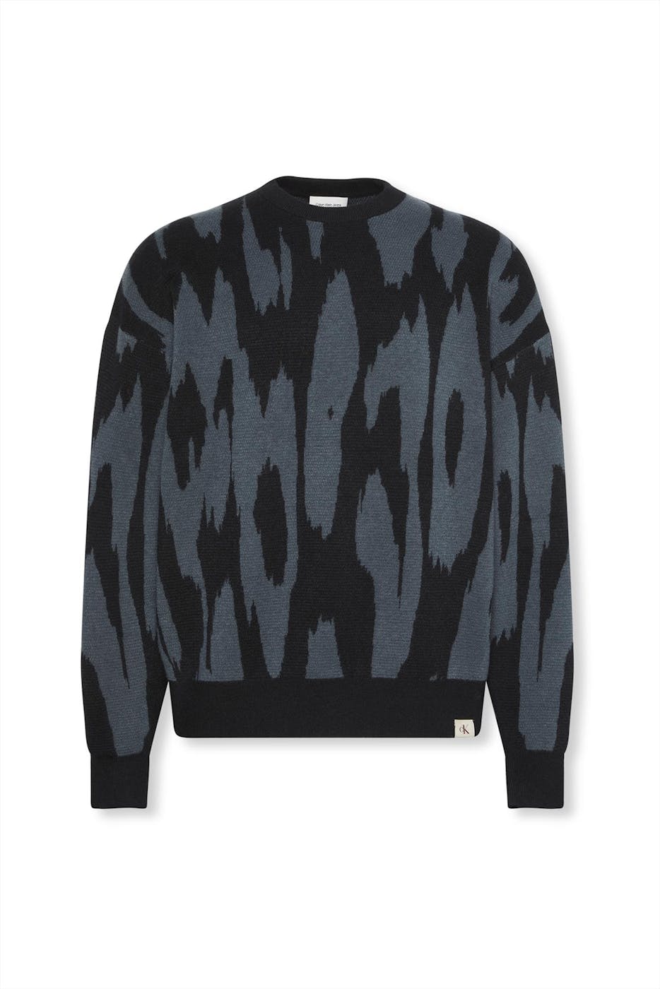 Calvin Klein Jeans - Zwart-Grijsblauwe Jacquardprint trui