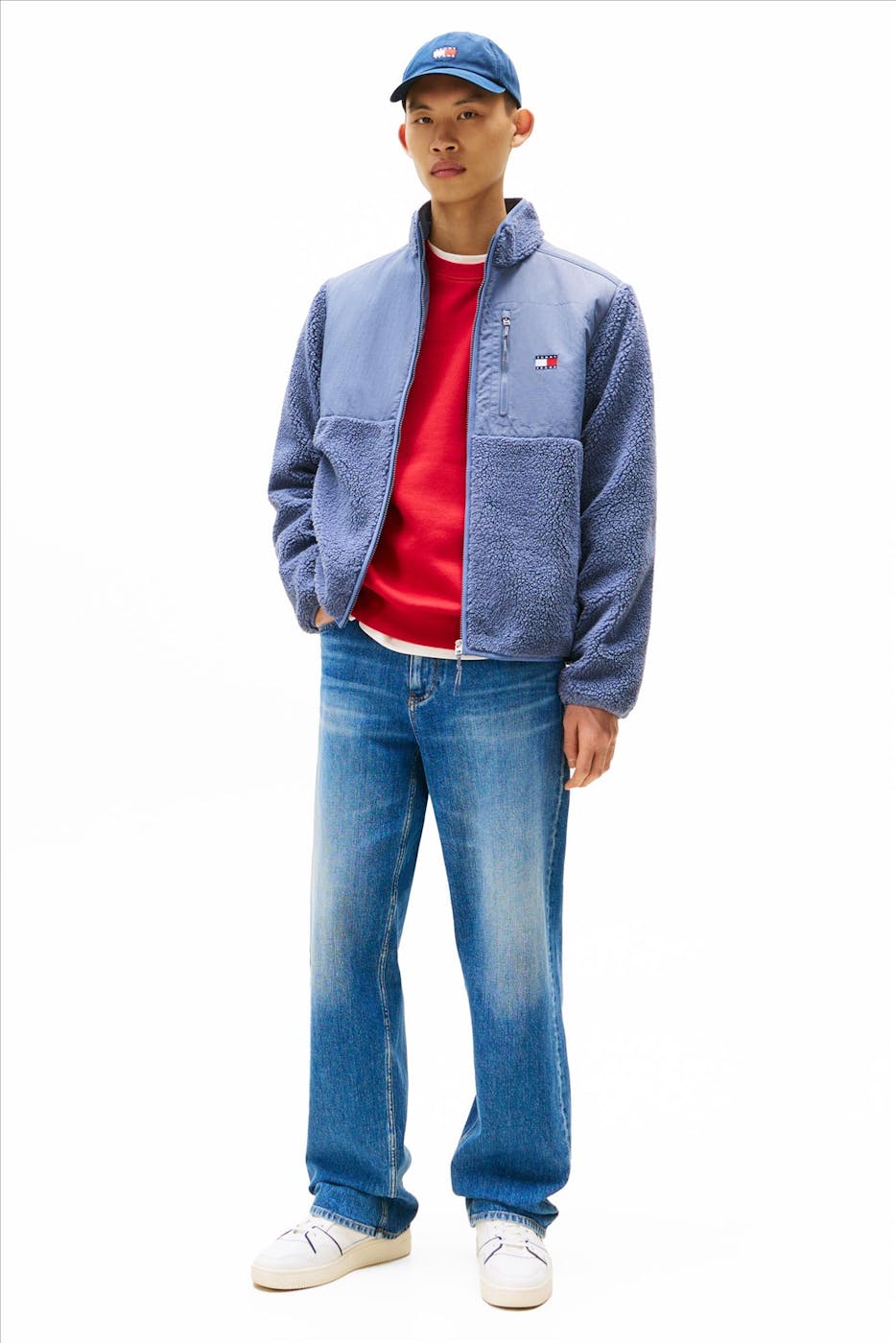 Tommy Jeans - Blauwe Novelty Fabric Mix jas