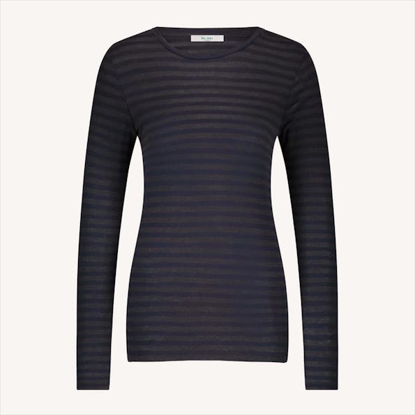BY BAR - Donkergrijs-Donkerblauwe Basic Stripe longsleeve
