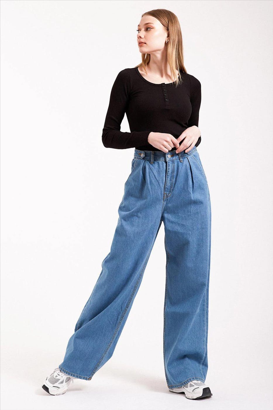 Dr. Denim - Blauwe Kaia wide/straight fit jeans