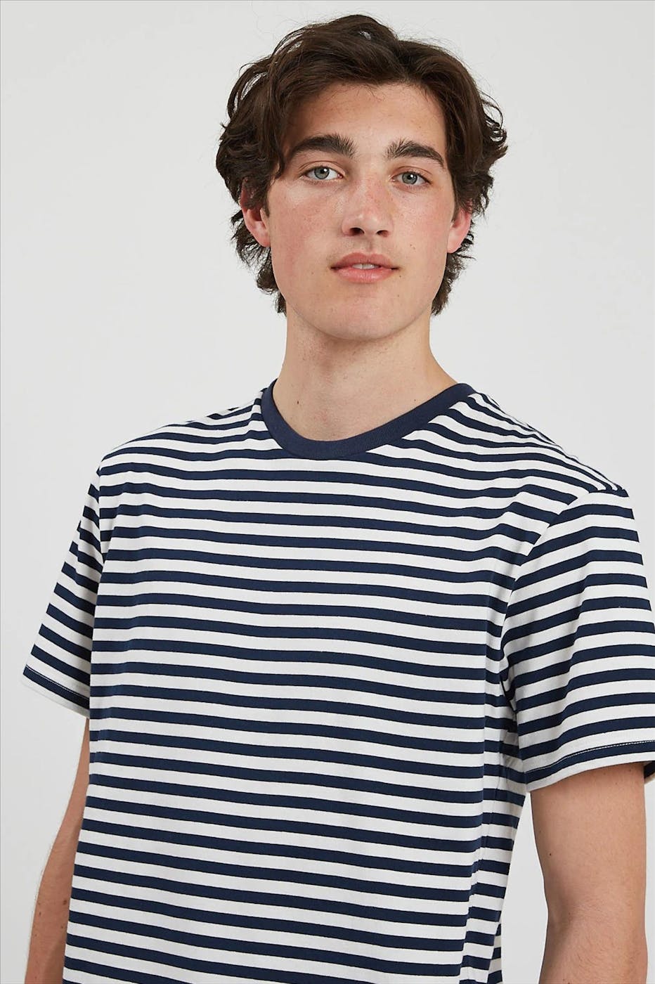 Minimum - Donkerblauw-wit gestreepte Jannus T-shirt