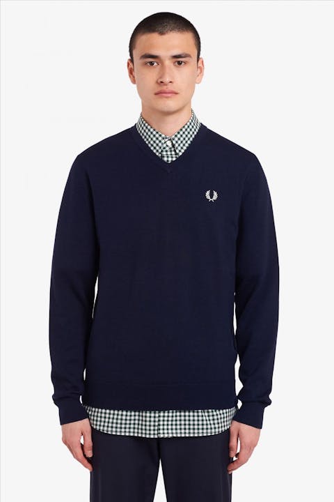 Fred Perry - Donkerblauwe Classic V Neck trui