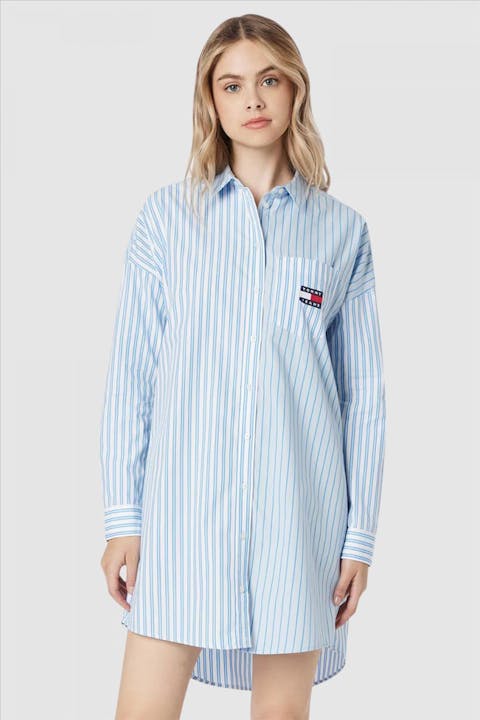 Tommy Jeans - Wit-blauw gestreept Hemdkleedje