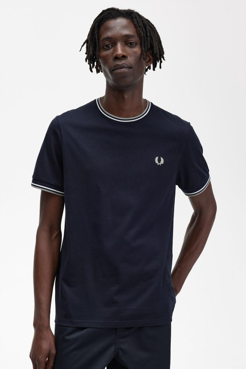Fred Perry - Donkerblauwe Twin Tipped T-shirt