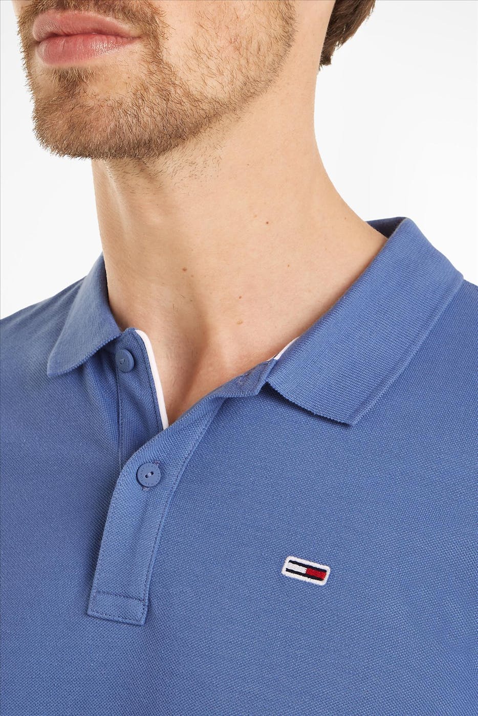 Tommy Jeans - Blauwe Slim Placket polo