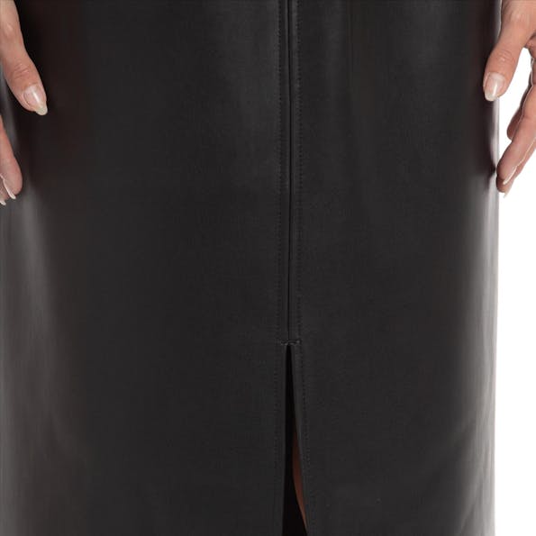 Modström - Zwarte Ilessa PU midi rok